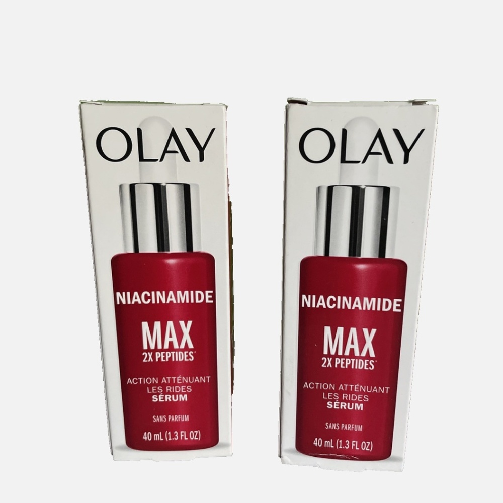 Lot 2 Olay Regenerist MAX Wrinkle Serum B3+ Peptides niacinamide Fragrance Free